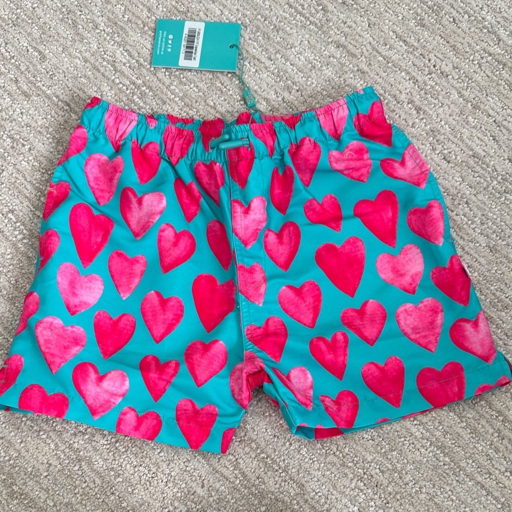 Posh Peanut Queen of Hearts Swim Trunks